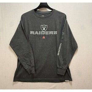 Las Vegas Raiders Football NFL T Shirt Men's XL Long Sleeve Gray Team Apparel